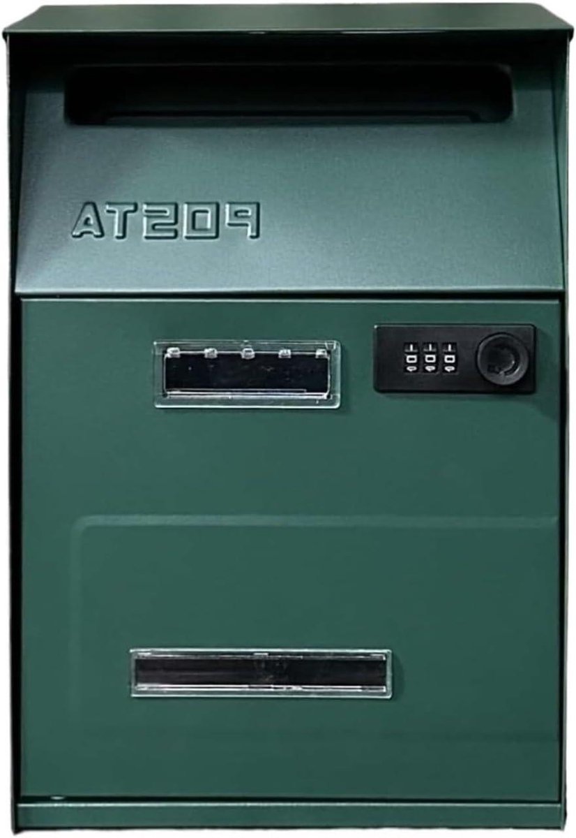 Brievenbus Appartement - Wandmodel Buiten - Post Opslag - Afsluitbaar Veilig - 32cm Hoog - Groen