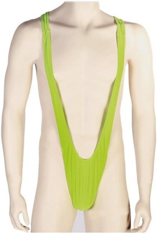 Mankini - groen - voor heren - one size - vrijgezellenfeest - verkleedkleren volwassenen