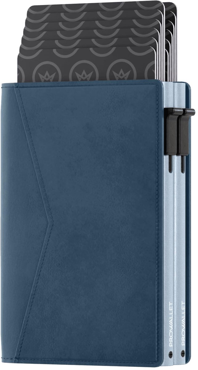 SnelShoppen - Pasjeshouder Prowallet Double - Stijlvolle Portemonnee voor Heren & Dames - 14 Pasjes & Briefgeld - Magneetsluiting - RFID-Beveiliging -