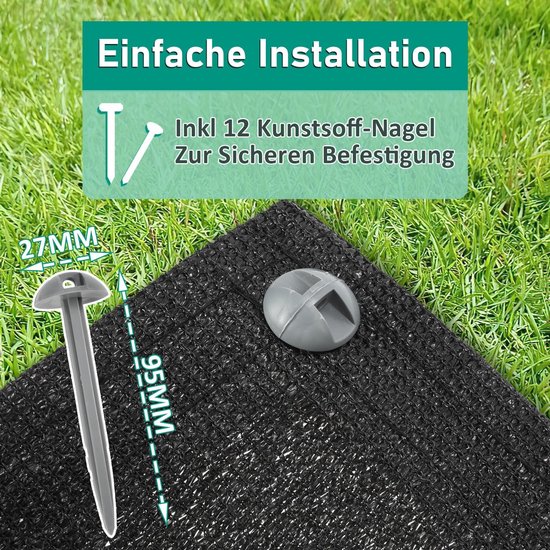 Voortenttapijt - Tentkleed buiten - Camping en outdoor - Waterdoorlatend HDPE - 200 x 200 cm - Zwart — afbeelding 4
