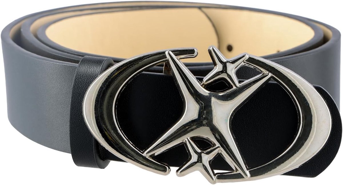 Vintage Gothic Leren Riem met Verstelbare Maansster Gesp voor Dames en Heren, Ideaal voor Jeans en Broeken