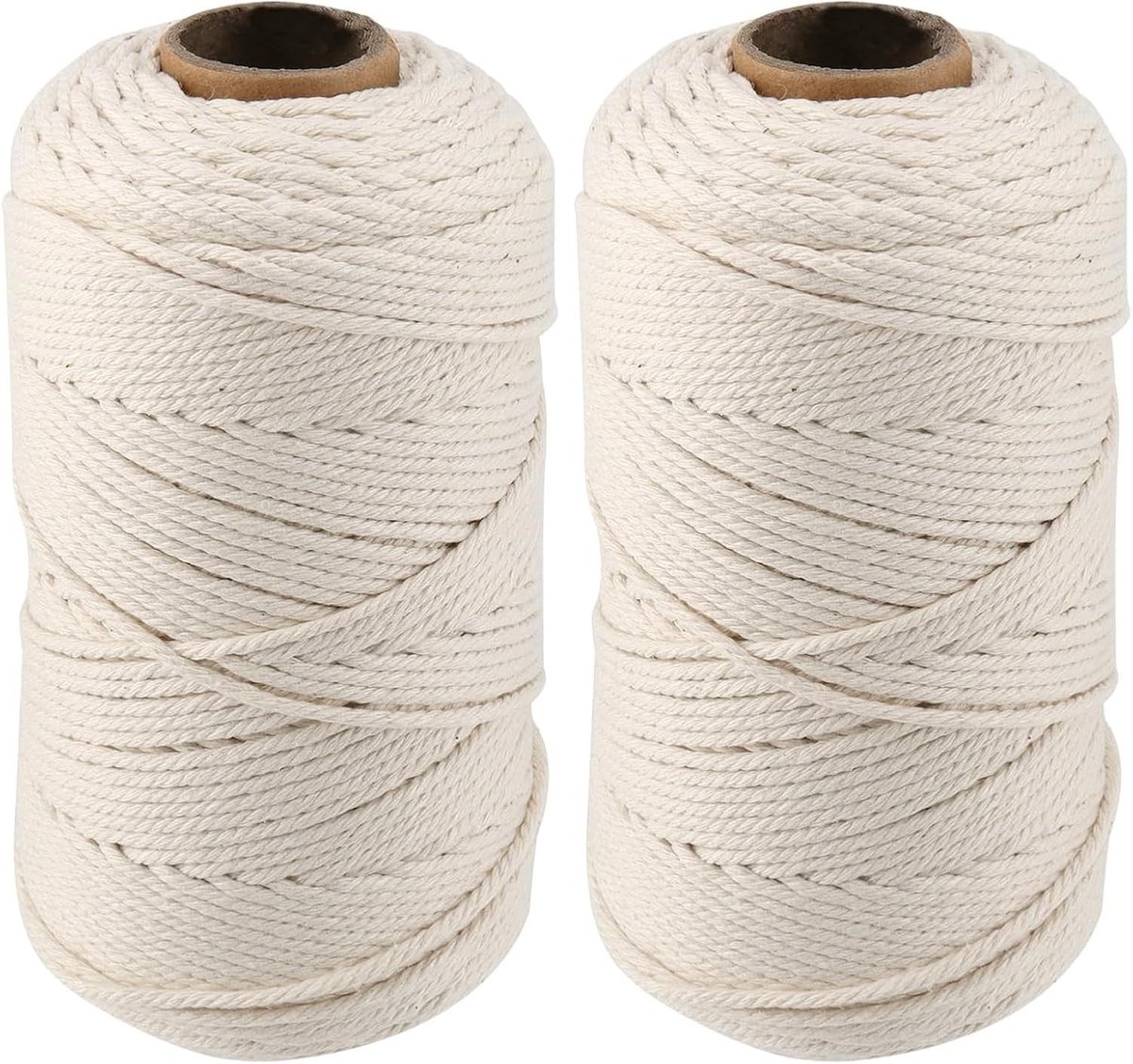 Katoenen Macramé Touw 4 mm x 200 m voor DIY Creatieve Projecten, Wanddecoratie en Bloemhouders
