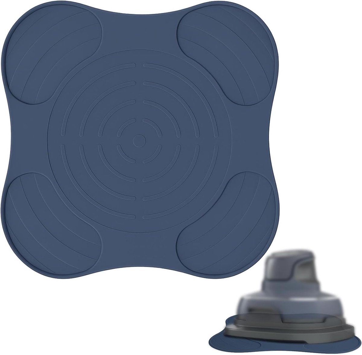 SnelShoppen - Silicone Air Fryer Mat - Antislip Bescherming voor Airfryer - Warmte-isolerende Keukenaccessoires voor Tafelblad - 1 Stuk - Zwart
