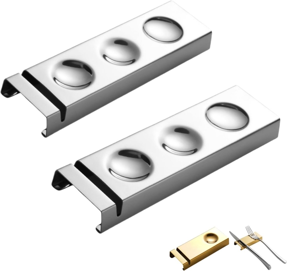 Set van 2 RVS 304 Messteunen en Houder voor Eetstokjes, Decoratie voor de Eettafel en Diverse Dinerscènes