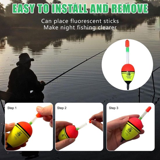 SnelShoppen - 5 Stuks EVA Foam Vissers Float Bobbers - 10g Drijvende Dobbers voor Snoek, Baars, Karper - Kleurige Visspullen voor Actieve Vissers — afbeelding 3