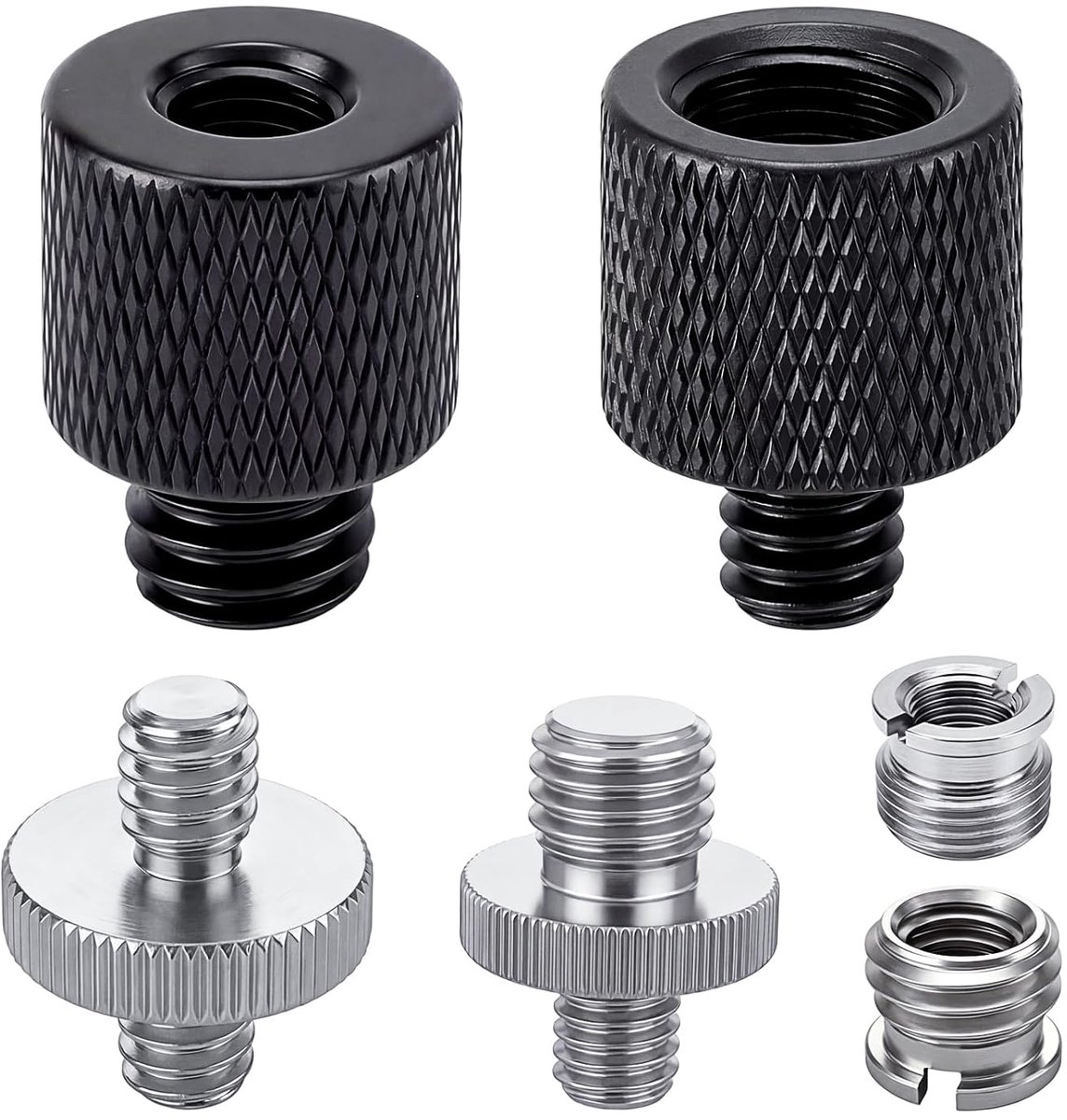 SnelShoppen - 6pcs Tripod Screw Adapter 1/4 naar 3/8 Inch Draad Adapter voor Camera, Microfoonstandaard, Aluminium Legering, Universeel, Duurzaam, Ant