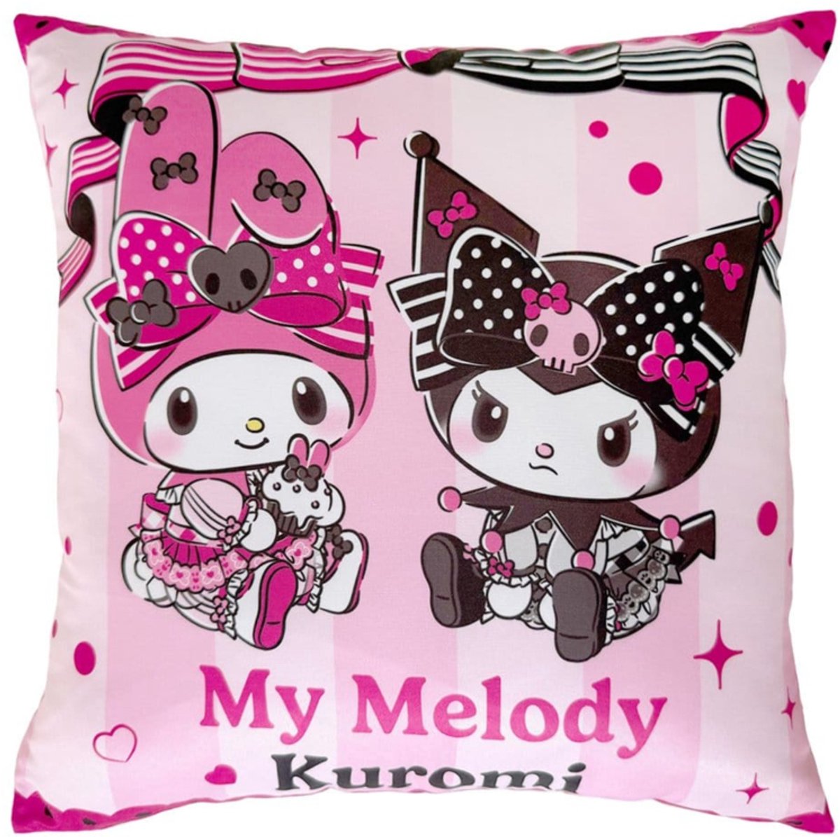 Sakami Merchandise Sanrio Pink Black Party Series Pillow Kuromi & My Melody 35 x 35 cm Kussens