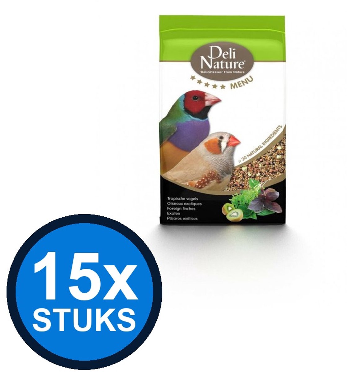 15x Deli Nature - Birdelicious tropische vogels 800gr