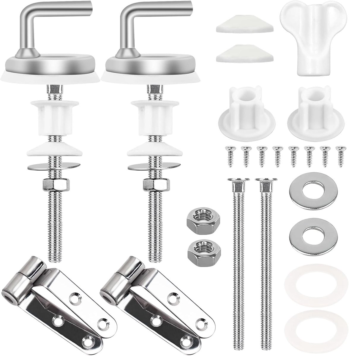 SnelShoppen - Toilet Seat Attachment 2 Stuks - Universele Toilet Bril Scharnieren RVS - Reserve Onderdelen Met Oplosbare Schroeven - Toebehoren Toilet