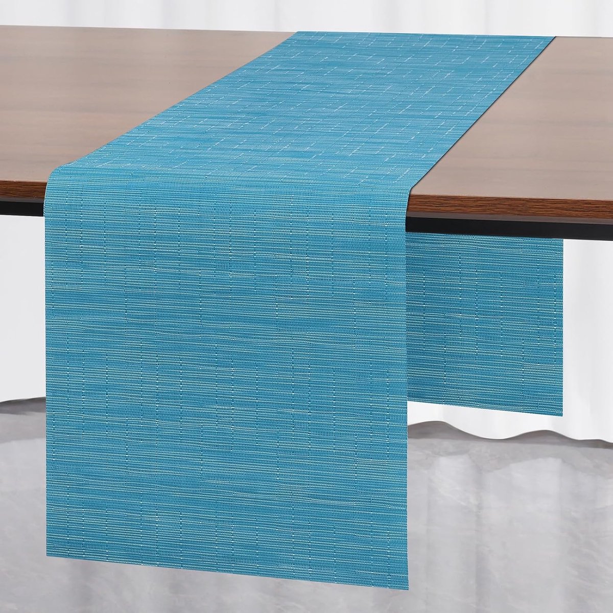 SnelShoppen - Wasbare Tafelrunner 40x140cm - Blauw - Ideaal voor Feesten, Bruiloften, Thuis, Buitenshuis - Snijbaar - Duurzaam PVC - Voor 6-8 Personen