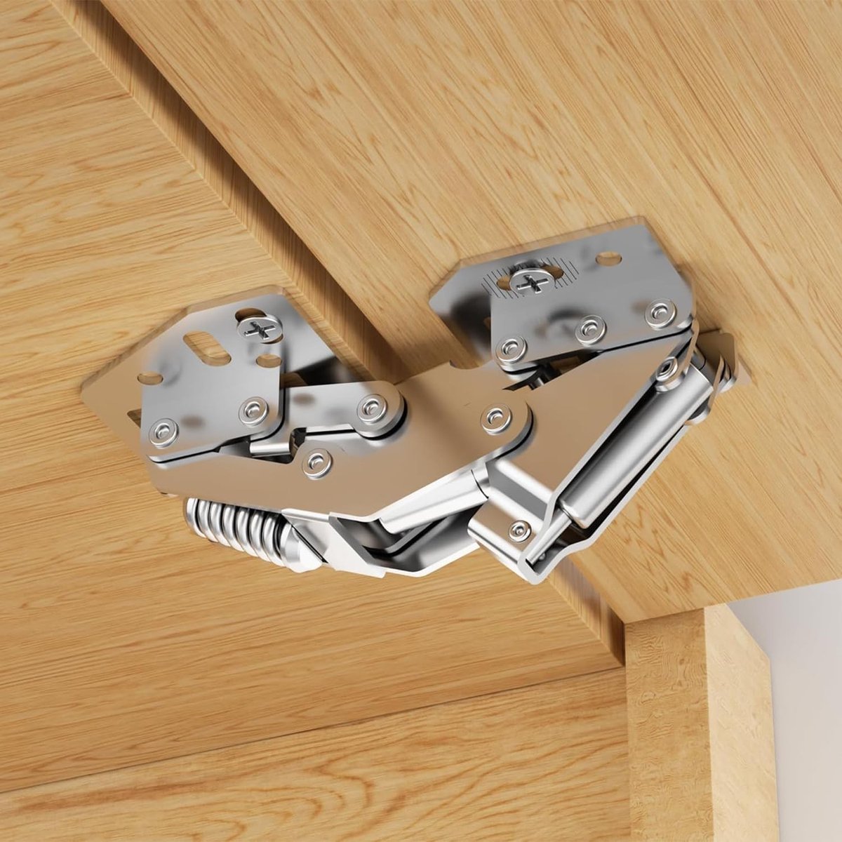 Set van 2 stuks 90° softclose scharnieren voor kastdeuren, meubelscharnier voor meubels, groothoek scharnier voor caravans en campers, eenvoudig te installeren zonder voorboren