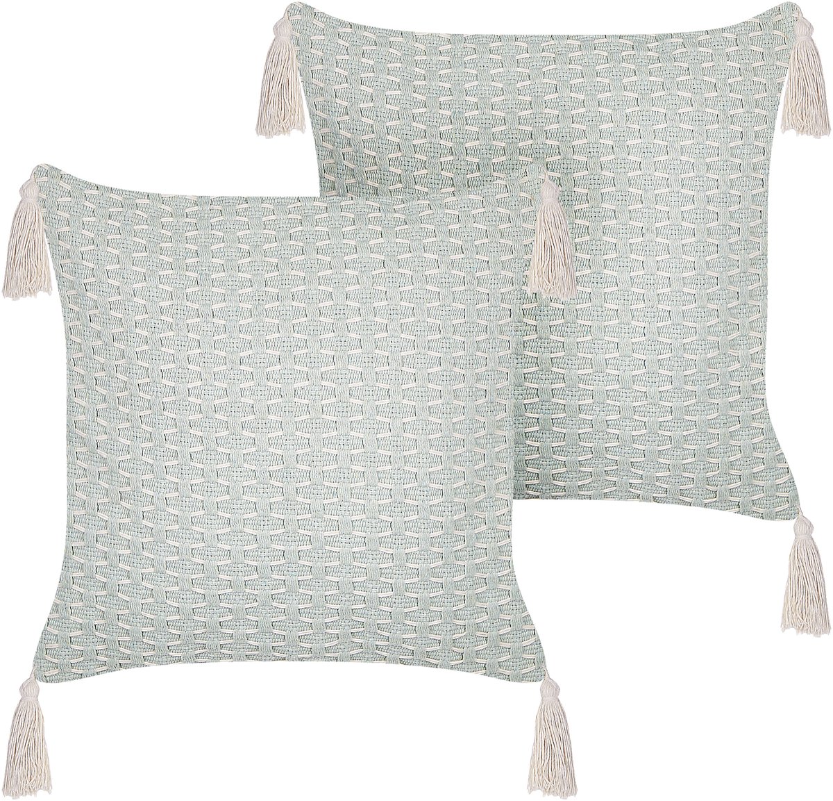 Beliani HAKONE - Set van 2 kussens - Mintgroen - 42 x 42 cm - Polyester