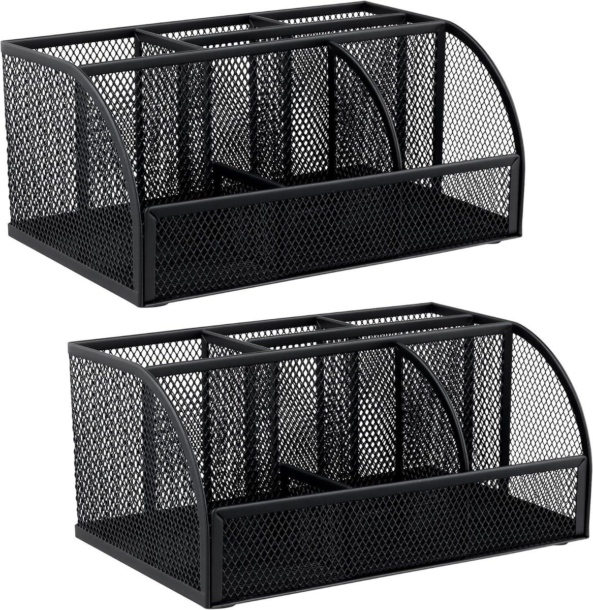 Bureau-organizers set van 2, metalen pennenhouder met lade, stijlvolle pennenorganizer voor kantoor en thuiskantoor