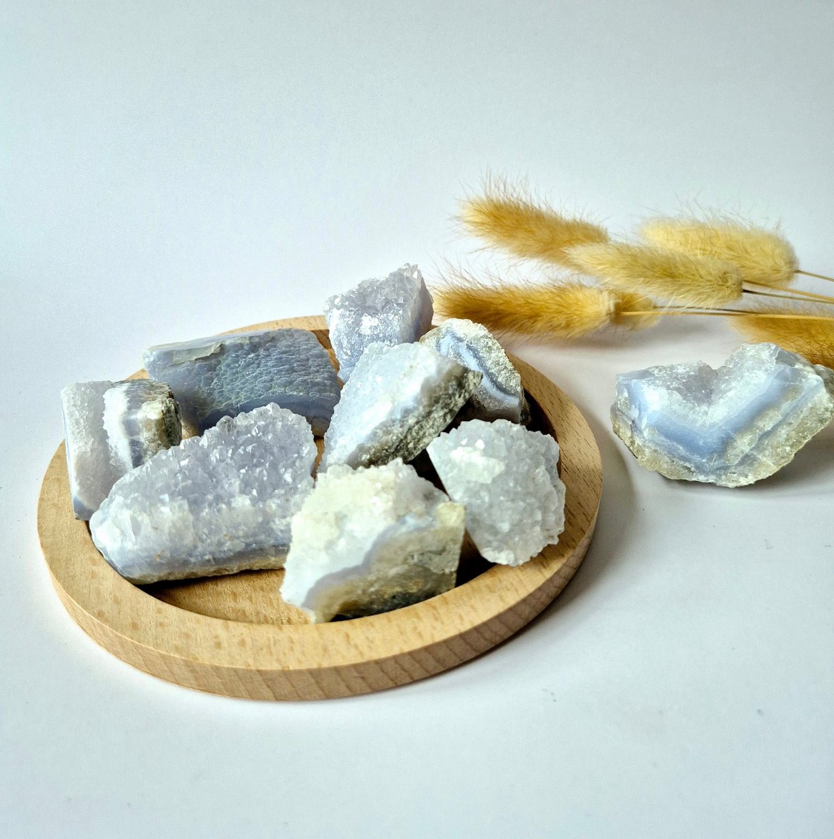 Edelsteen Ruwe Blue Lace Agate Druzy Brokstukken (per 100 gram)