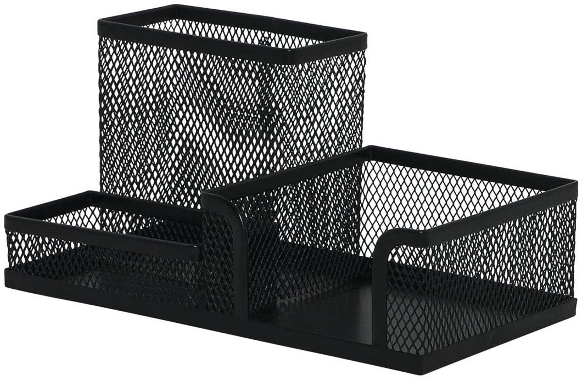SnelShoppen - Bureau Organizer Metal Black - Praktische Opberghouder voor Pennen, Notities, en Kantoorbenodigdheden - Ruimtebesparend Design voor Thui