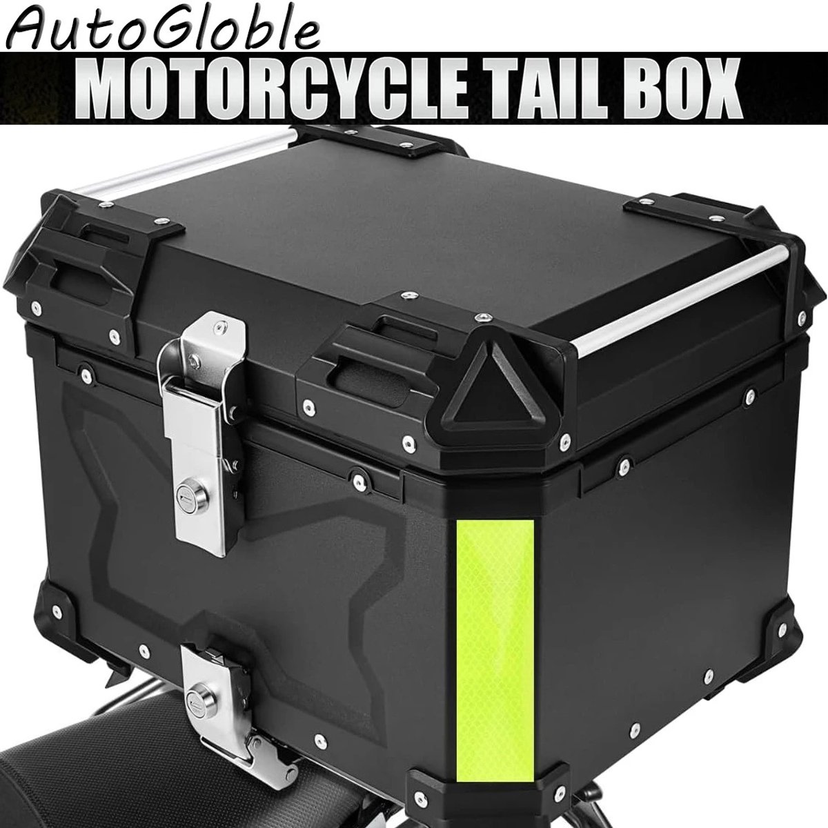 NordHaus Aluminium Motor Topkoffer 55L - Motorfiets Kofferbak - Waterdichte Bagagekoffer - Universele Montage - Mat Zwart