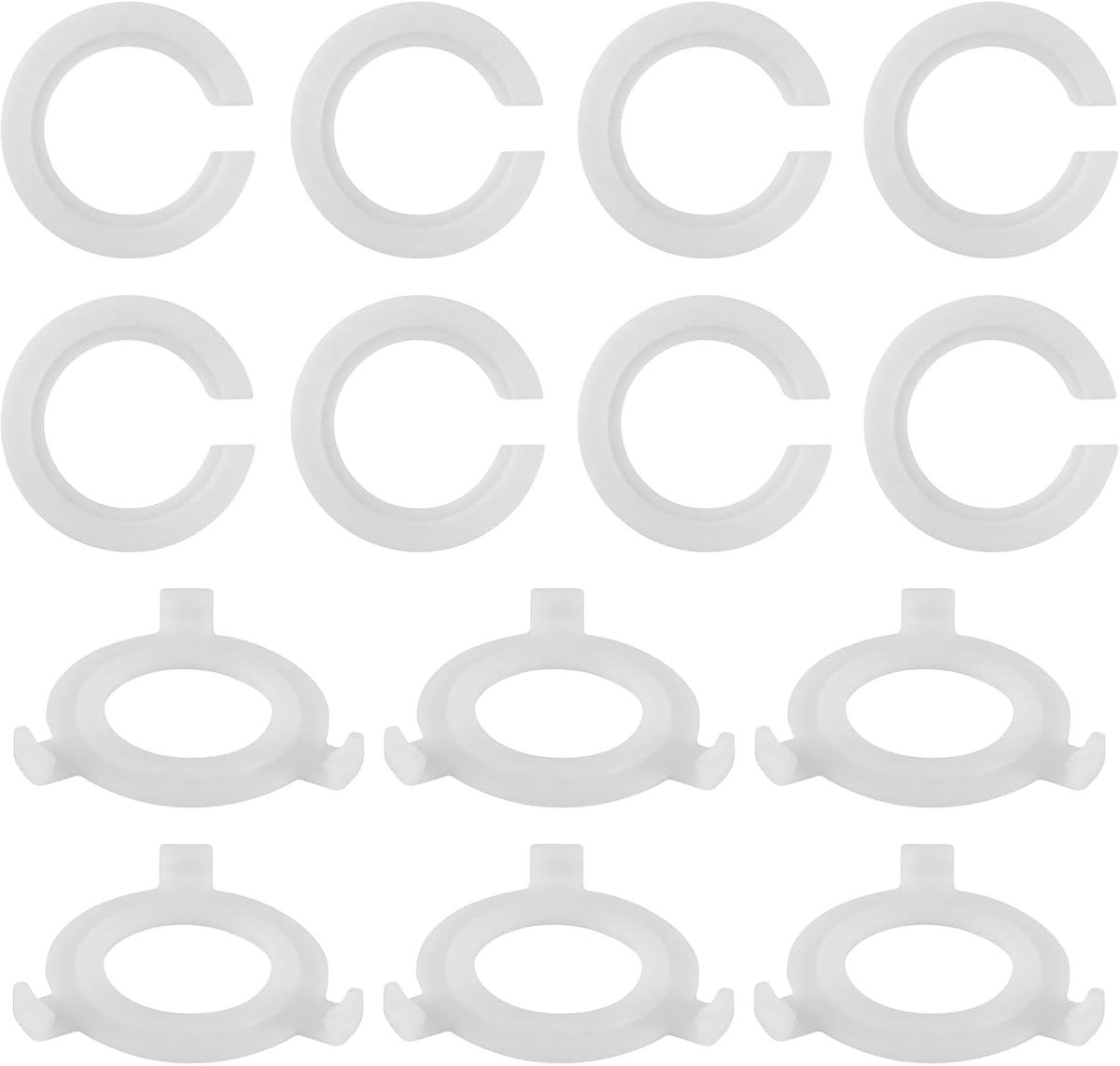 SnelShoppen - 14 Pack Lampshade Reducer Ring Wit, Lampadapter Ring E27 naar E14, Lichtconverter Ring Voor Lampen, Plastic Fitting Set voor Mismatched