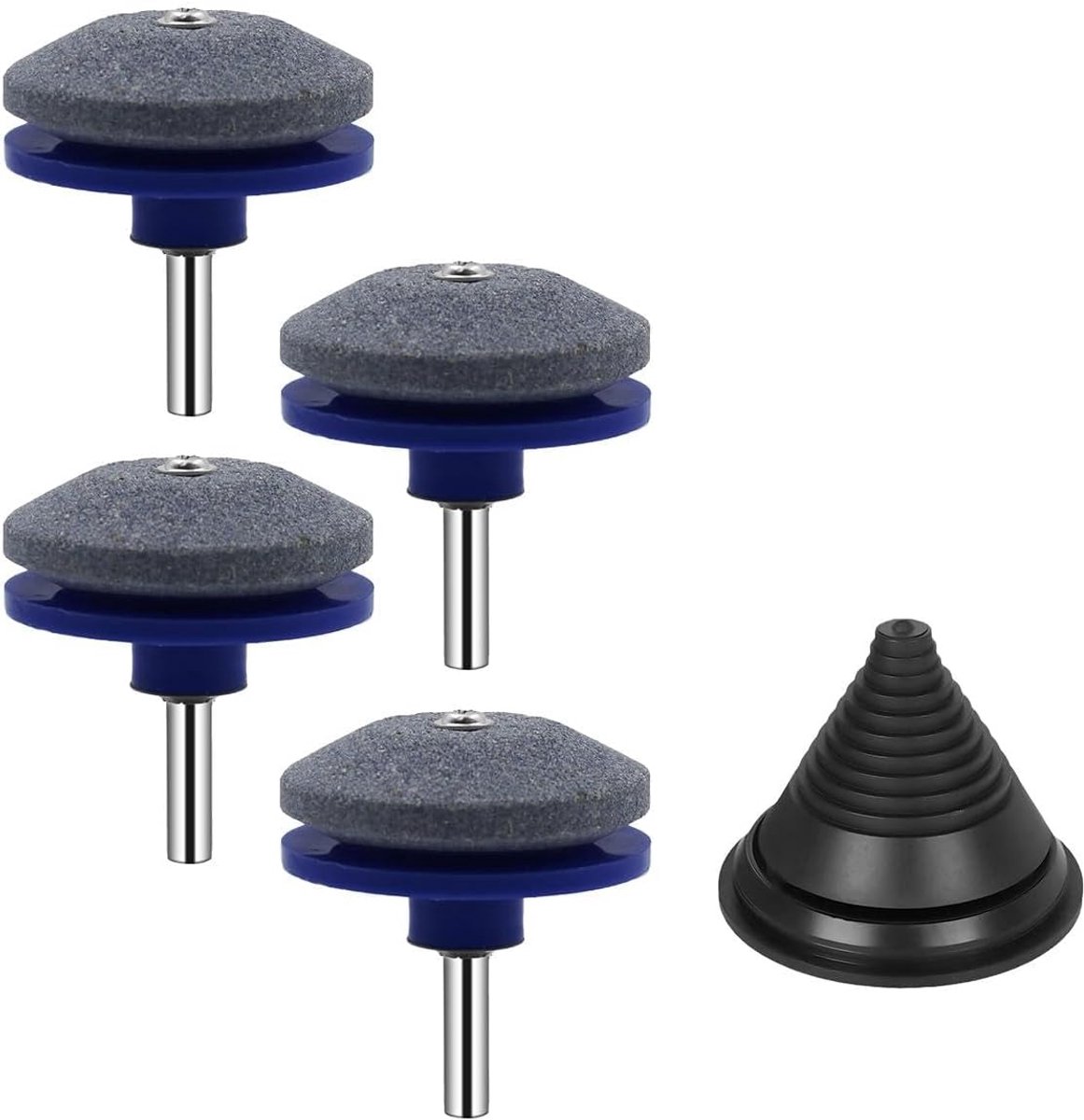 SnelShoppen - Tuingereedschapsslijper voor Handboormachine - 4 Stuks Universele Premium Messen Slijper voor Grasmaaier Messen - Blauw - Scherp en Effi