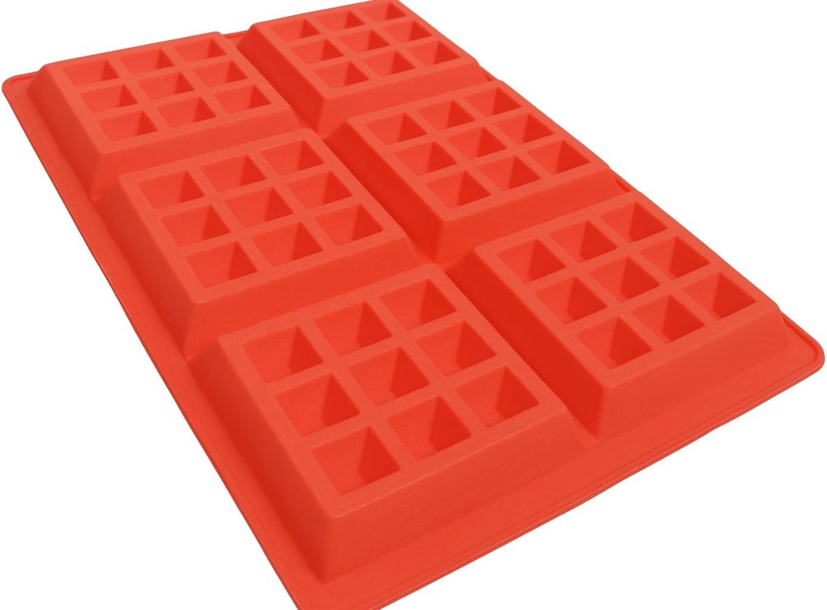SnelShoppen - Silicone Wafelpan Rectangular 28x18 cm - Ideaal voor Wafels, Brioches & Hartige Taarten - Vriezer, Magnetron, Oven en Vaatwasser Bestend
