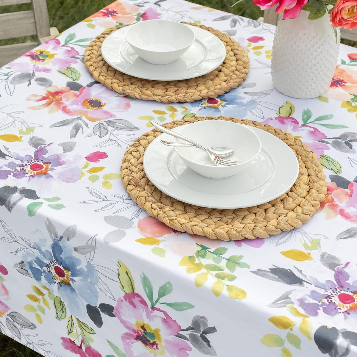 SnelShoppen - Spill Proof Tafelkleed Rectangular 60 x 104 inch - Waterafstotend, 100% Polyester - Ideaal voor Feest, Picknick, Tuin en Binnengebruik