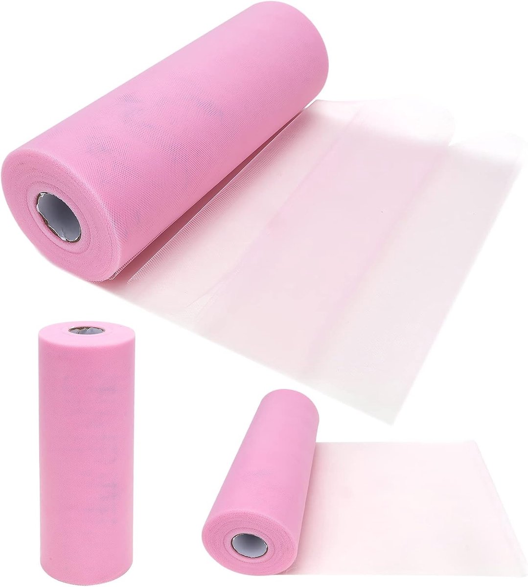 SnelShoppen - Tulle Roll 30 cm x 91.4 m - Wedding Tulle Decoratie Tafel Runner - 100 m Tulle Stof voor DIY Tutu Rok en Bruiloft Decoratie (Roze)