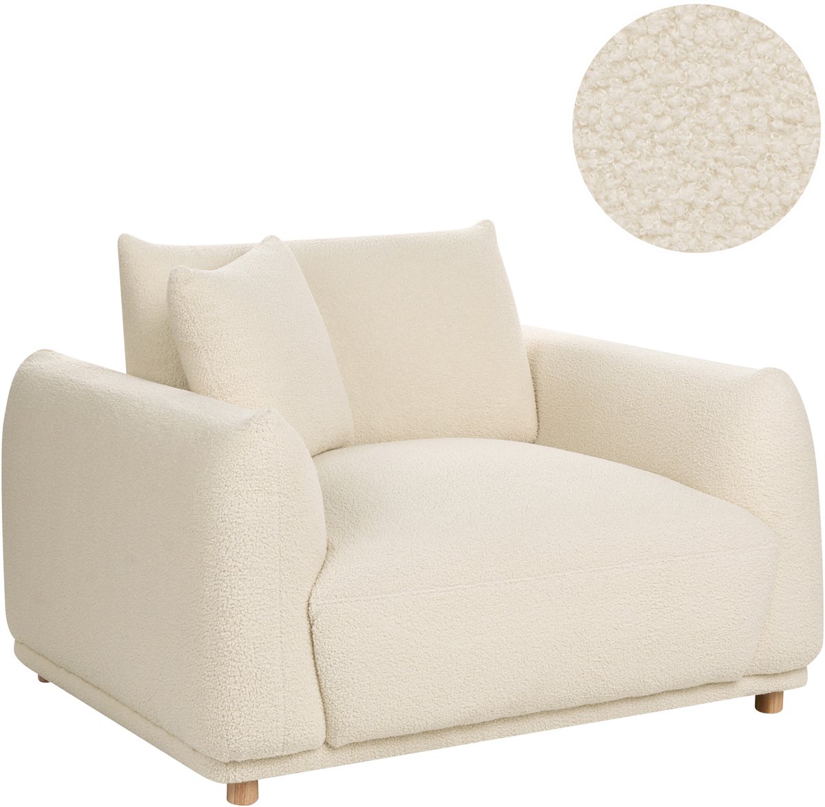 JUBEK - Fauteuil - Off-white - Bouclé