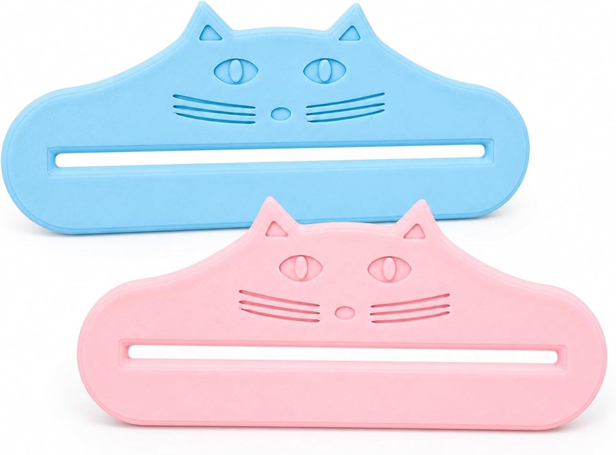 Snackdispenser voor katten - Vloeibare snack-uitknijpers, voederpers zonder resten, ideaal voor huisdieren, set van 2 in blauw/roze, gemakkelijk voeren zonder rommel