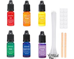 SnelShoppen - Ronoza Wax kleuren voor kaarsen, DIY kleurstof voor gelwas, paraffine, bijenwas, 10ml per kleur, perfecte kleuren voor feestelijke kaars