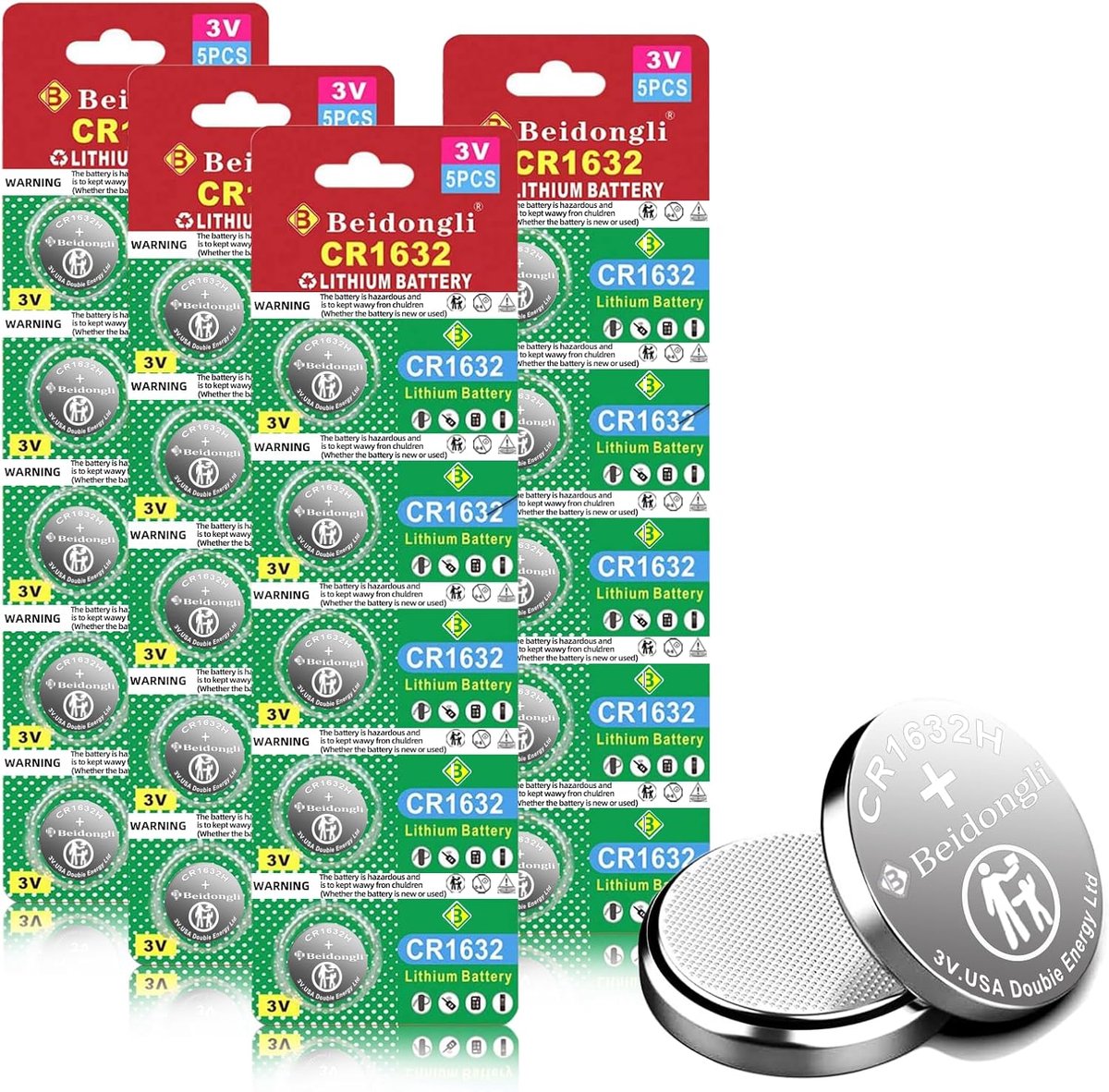SnelShoppen - CR1632 3V Lithium Knopcell Batterijen - 20 Stuks - Hoge Kwaliteit - Lange Levensduur - Lekvrij - Ideaal voor Huishoudelijke Apparaten, S