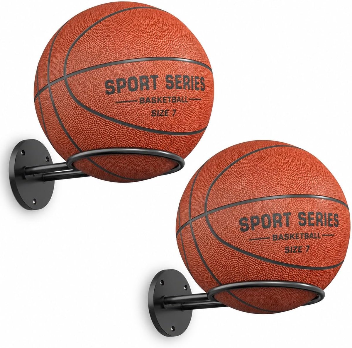 SnelShoppen - Basketbal Muurbevestiging - Wand Basketbalhouder - Compact Zwart - Jongenskamer Decor - Ruimtebesparend voor Slaapkamer, Garage, Sportba