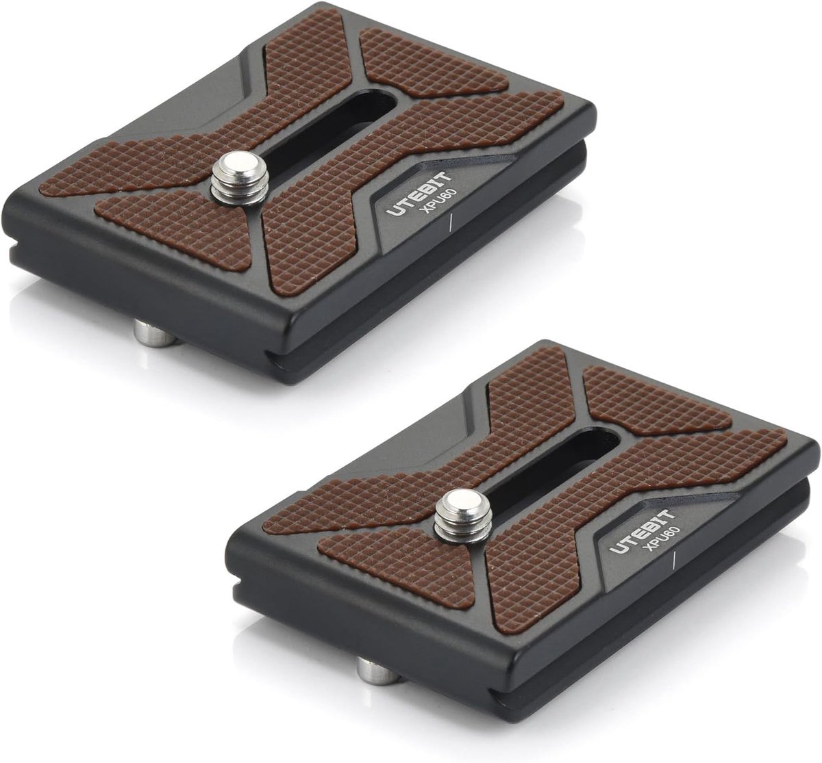 SnelShoppen - UTEBIT Quick Release Plate PU-60, 2 Pack Snelle Bevestigingsplaat voor Camera en Statief, 60mm Aluminium, Arca Swiss Compatibel, Ideaal