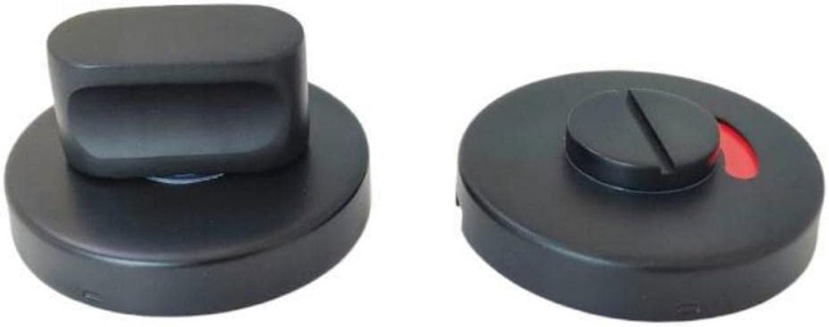 SnelShoppen - RVS Toiletslot met Duwknop - Matte Zwarte Afwerking - Hangslot voor Badkamer- en Toiletdoelen - Hoogwaardige Staal, Inclusief Kleurindic