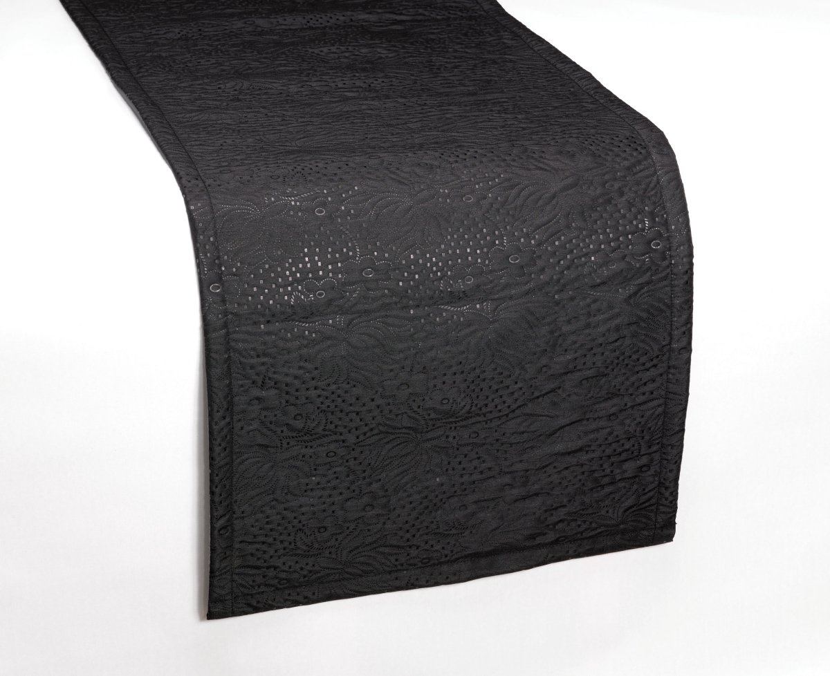 Elise Tafelloper zwart 42x220cm