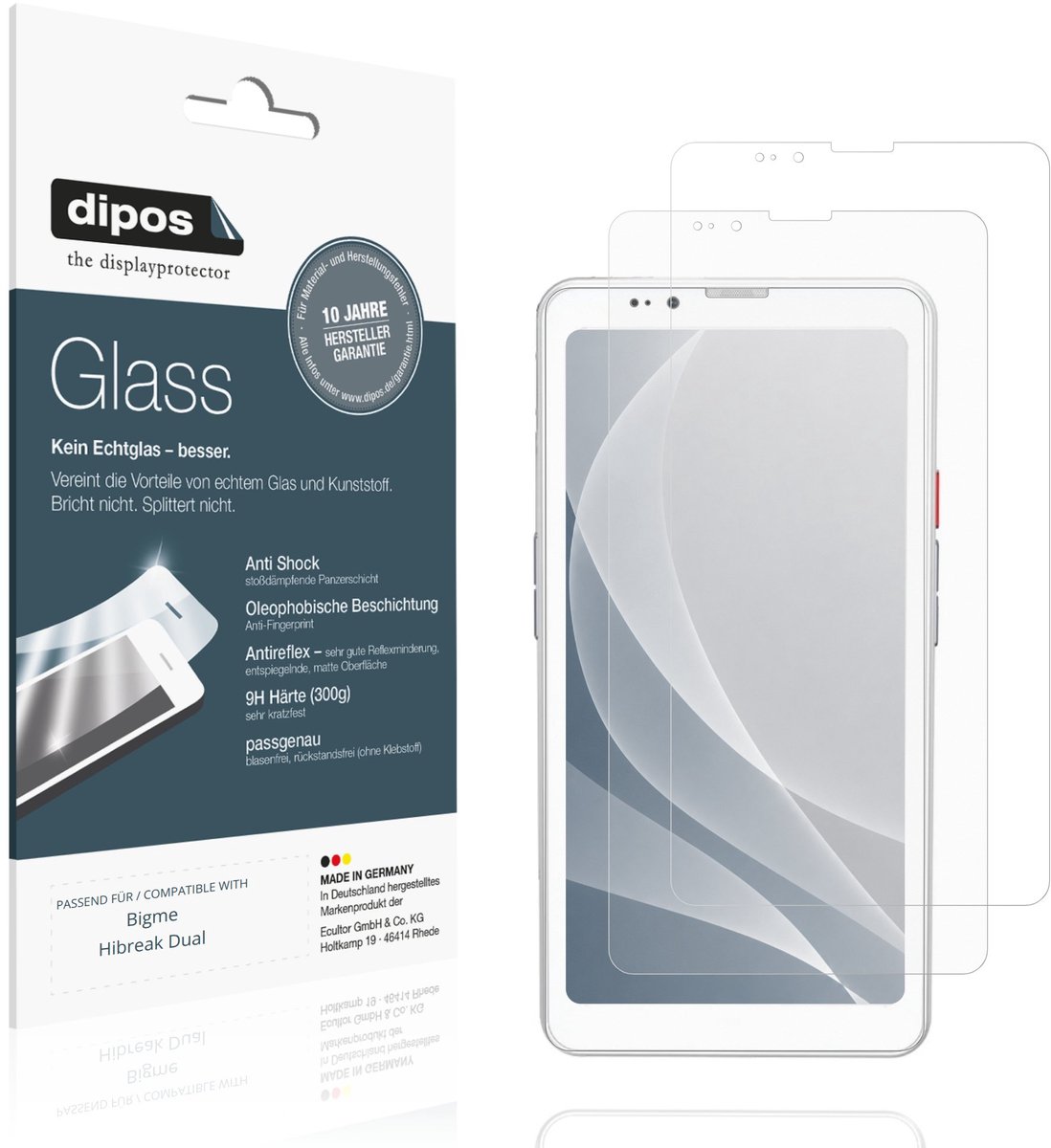 dipos – 2x Matte Pantserfolie geschikt voor Bigme Hibreak Dual | 9H Screenprotector