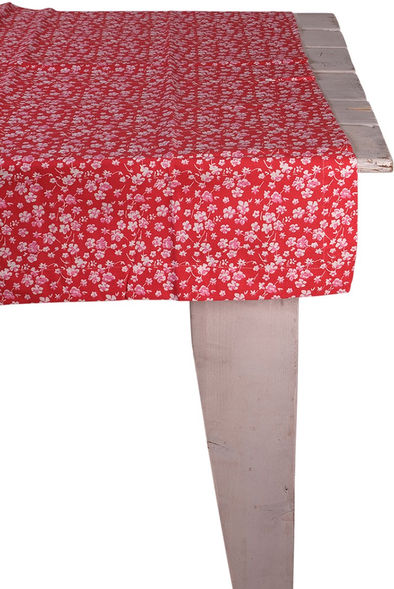 Nina Tafelkleed Textiel rouge wit 100x100cm