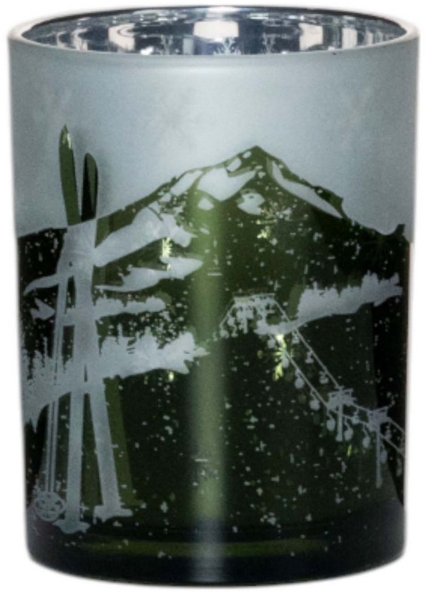 Theelichthouder skigroen medium 12cm