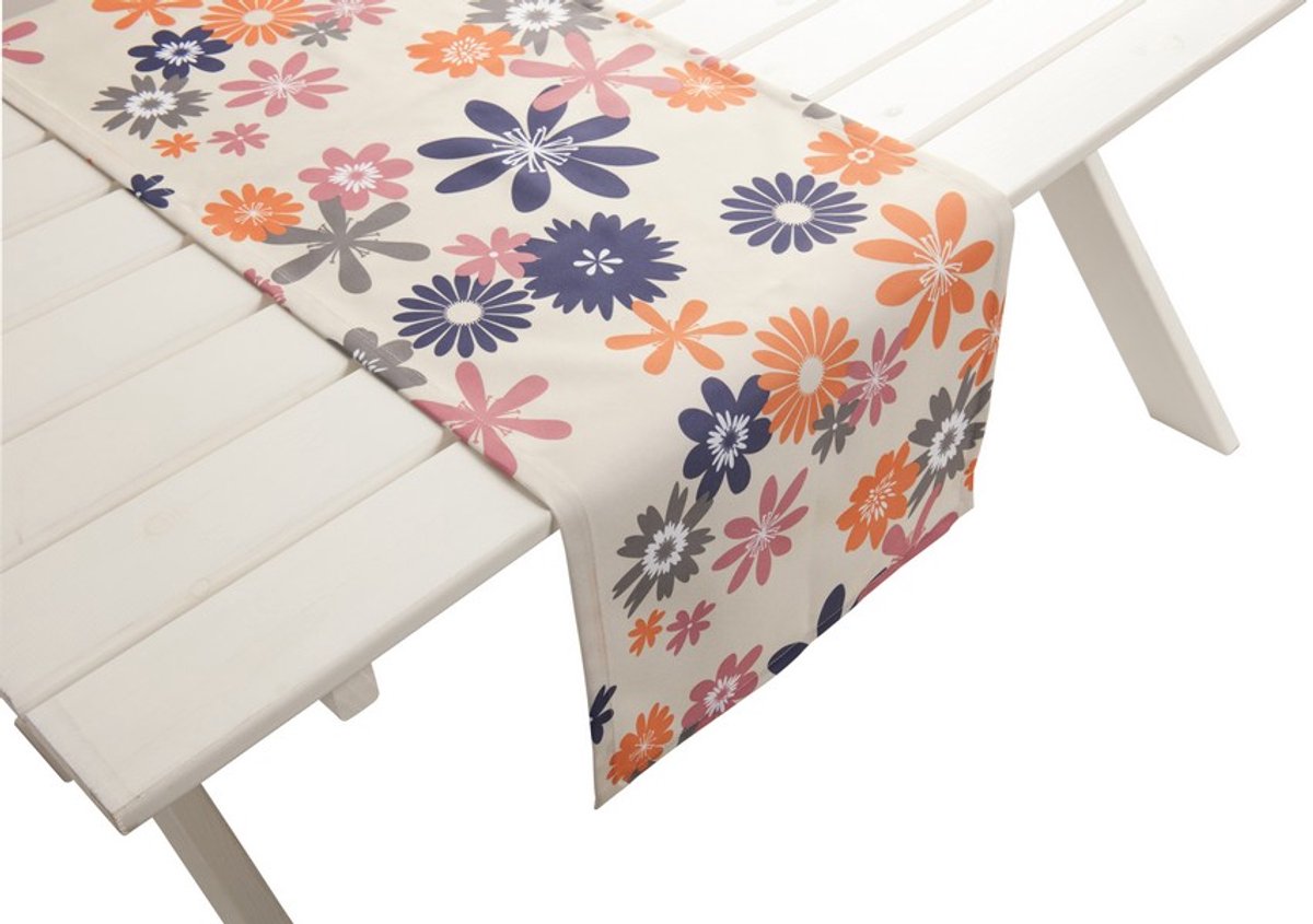 Capri Outdoor Tafelloper oranje paars 42x145cm