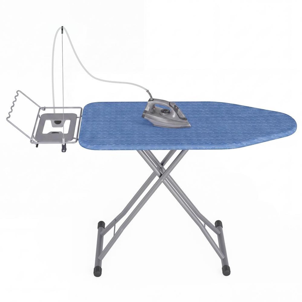 Opvouwbare strijkplank - In hoogte verstelbaar met kabelhouder - 160 x 48,5 cm - Blauwzwart