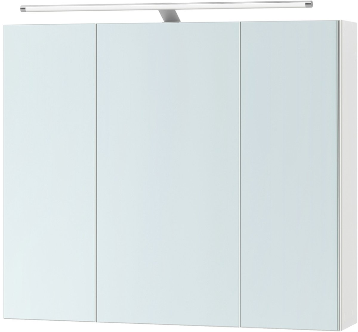 Spiegelkast - Wandkast met verstelbare planken - Verlichting - 15 x 70 x 60 cm - Wit