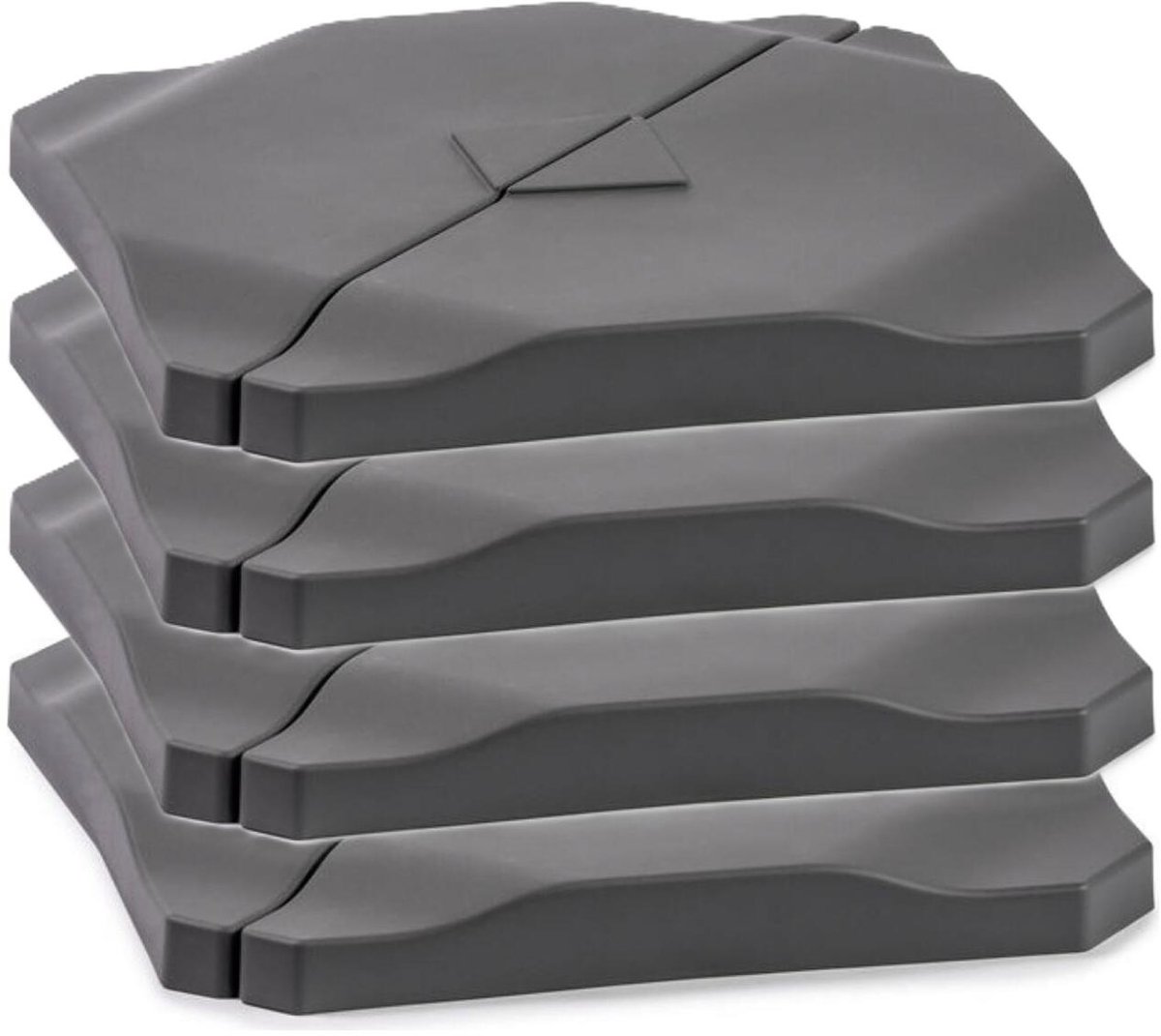 Bellatio Design Parasolvoet tegel - 4x - vulbaar tot 80 kg - antraciet - kunststof - parasols tot 400 cm