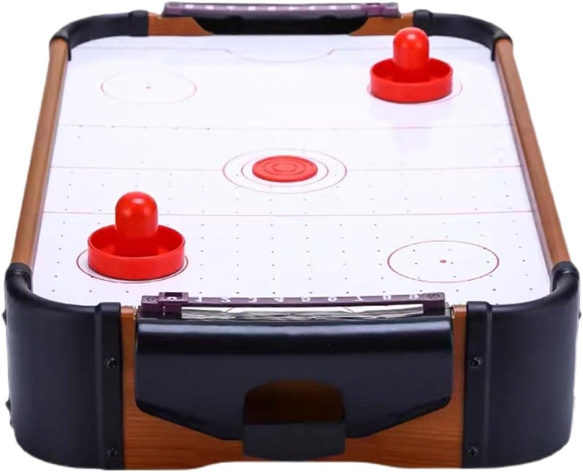 Air Hockey Speeltafel - Luchthockey Set - Strategisch Spel - Realistische Sportsimulatie - 50 x 30 x 9.5 cm - Houtkleur