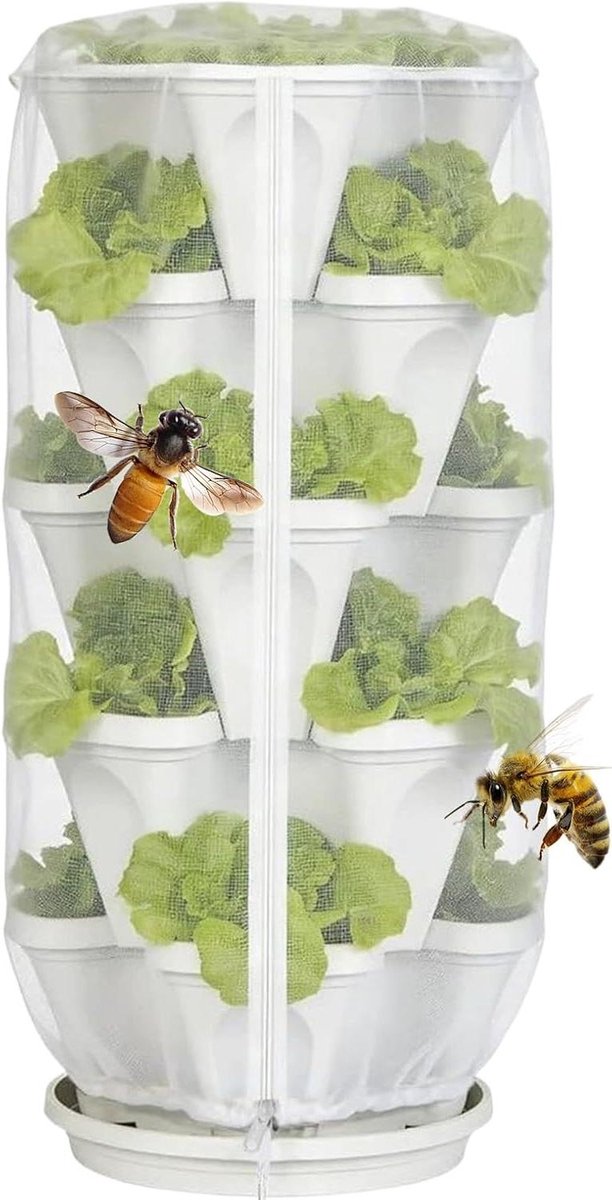 Plantenafdekking Tuinnet - Beschermhoes Groenten - Planten Beschermen - Ademend Gaas - 25 x 18 x 3 cm - Groen