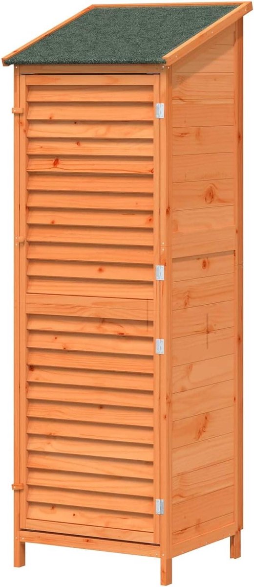 Tuinschuur - Houten Opberghok - Tuinspullen Opbergen - Weerbestendig Asfalt Dak - 59 x 56 x 176 cm - Bruin