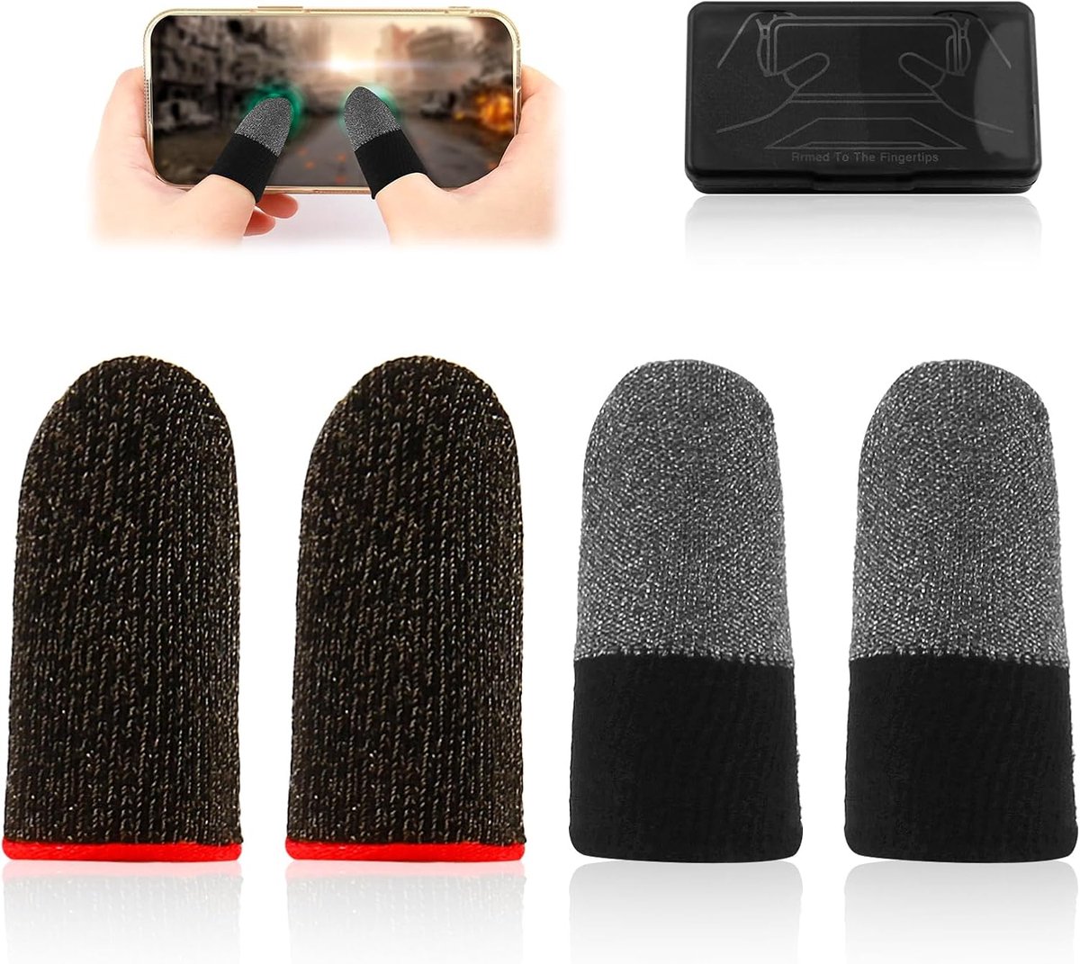 SnelShoppen - PUBG Mobile Gaming Vingersleeves, 4 Stuks, Mobiele Controller Gaming Gadgets, Geschikt voor Android en iOS Mobiele Telefoon, Ademend, Ul
