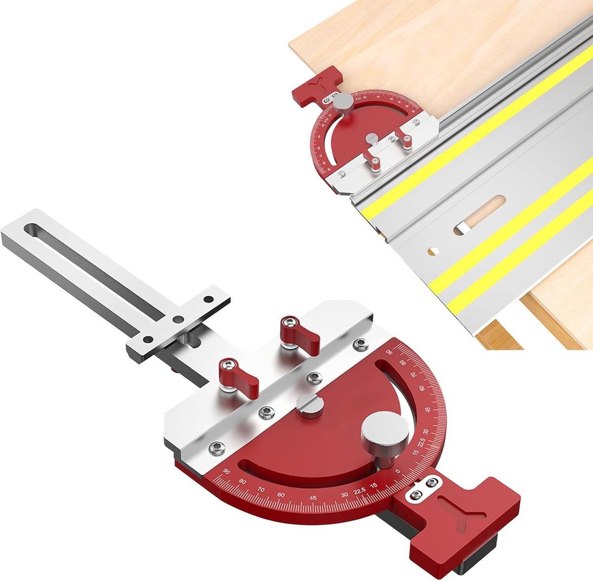 Verstelbare Miter Gauge voor Tafelzaag, Multi-Angle Zaaggeleider met Klem voor Precisiewerk en Hoekinstellingen