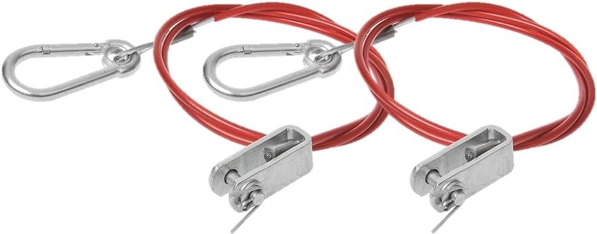 SnelShoppen - 2x Afbreek Kabel 1 m met Haak voor Remkabel en Veiligheidscable voor Aanhangwagen Bescherming
