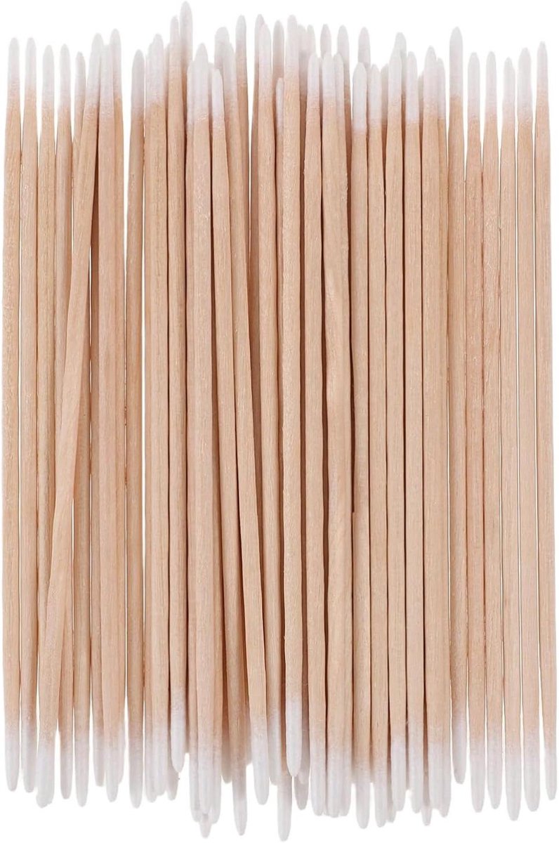 Houten Wattenstaafjes - Puntige Staafjes - Precisie Schoonmaken - Dubbele Punt - 1200 stuks - Wit