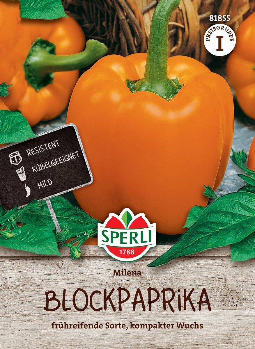 SnelShoppen - Sperli Blokpaprikazaad Milena F1 81855 - Vroegrijpe Compacte Groentezaden voor 6 Planten - Vitaminerijke Snackpaprika's voor Tuin en Keu