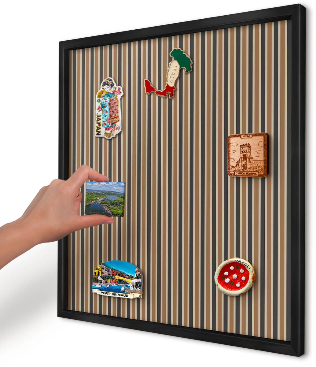 Artprintcave Bruin Magneetbord mit Zwart Frame - 50x50 cm - Geometrisch Patroon Notitiebord - Geometrische Magnetisch Bord - Geometrische