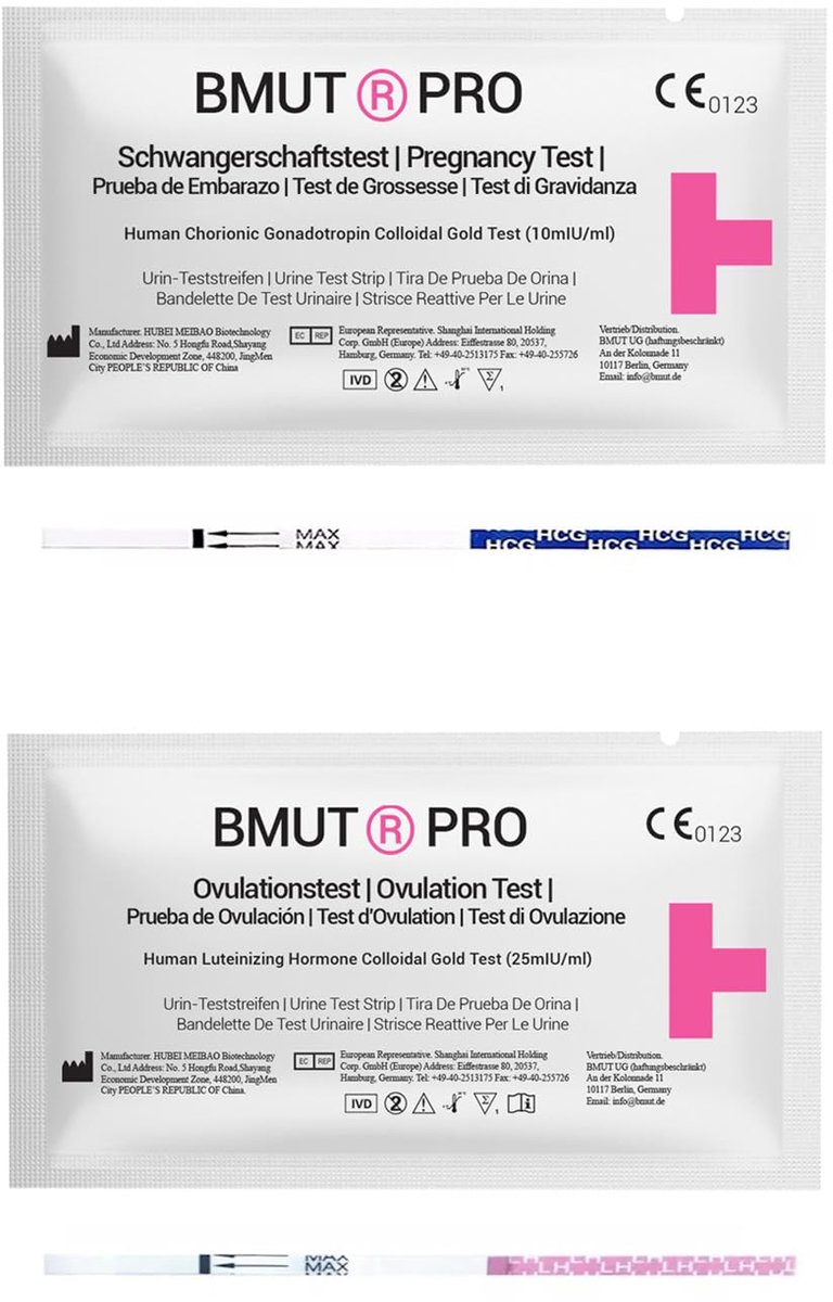 BMUT Gecombineerde set van 50 ovulatietests (LH) en 20 zwangerschapstests (HCG) – vruchtbaarheid voor vrouwen - ShopVlot
